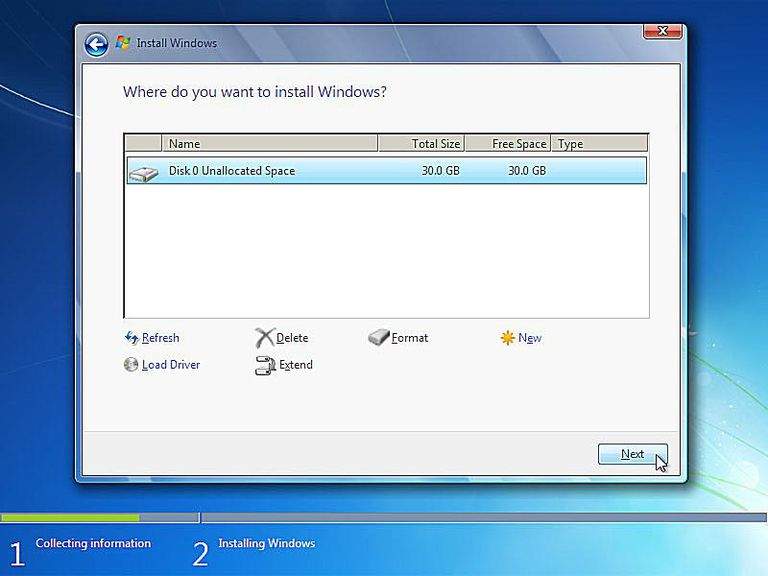 install Windows 7