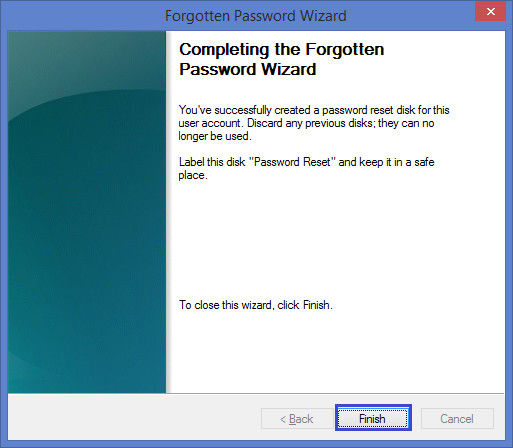 finish password resetting