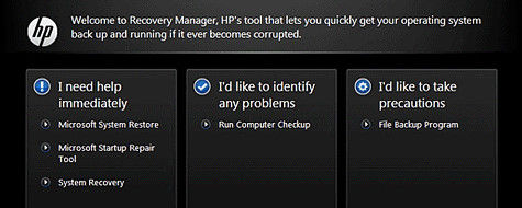choose system recovery on hp laptop