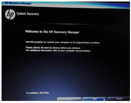 welcome hp recovery manager