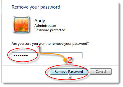remove windows 7 password