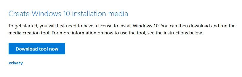 download windows 10 installation media