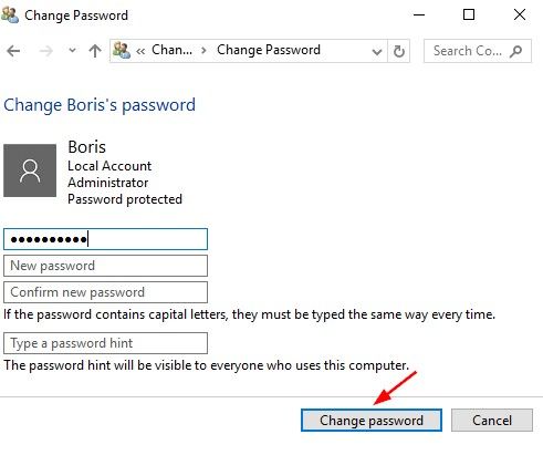 remove admin password