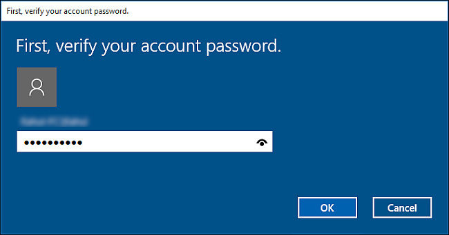 verify your account password