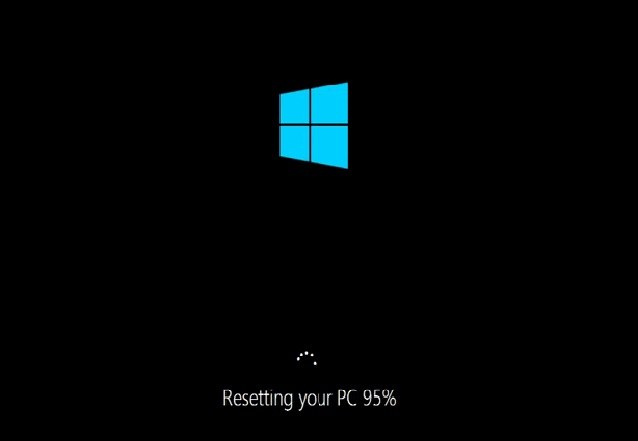 Windows 10 resetting PC