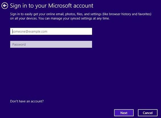change email address to access windows 8.1