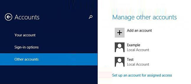 change account type to standard user in windows 8