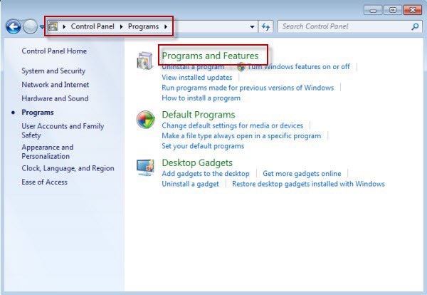 program-and-features