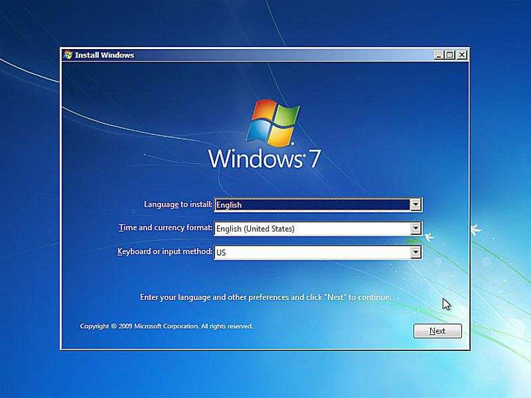 install Windows 7