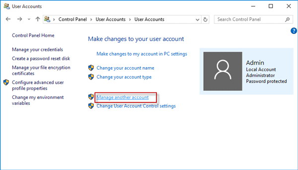 how to change local administrator password in windows 10
