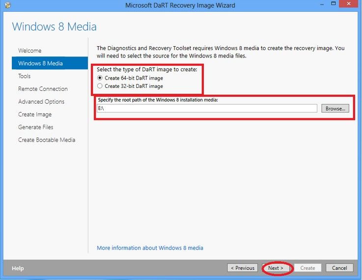 create a bootable diagnostics and recovery toolset win 8