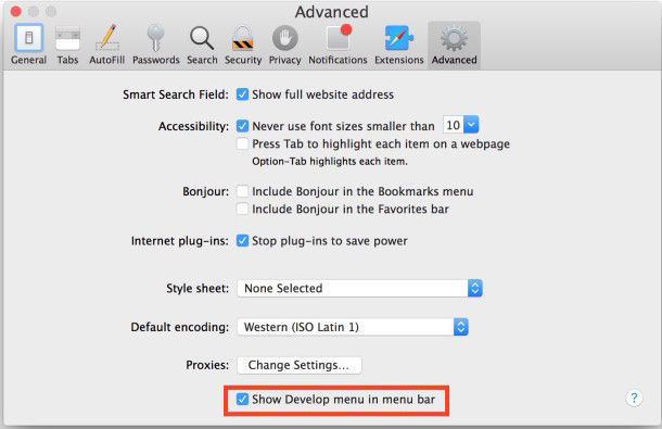 clearing browser cache in safari