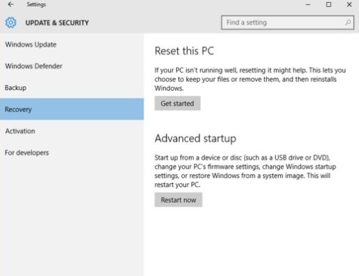 perform an hp system recovery windows 10