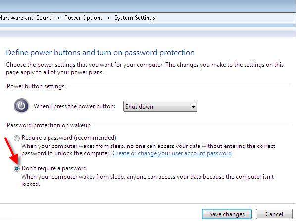 turn off windows 7 sleep password