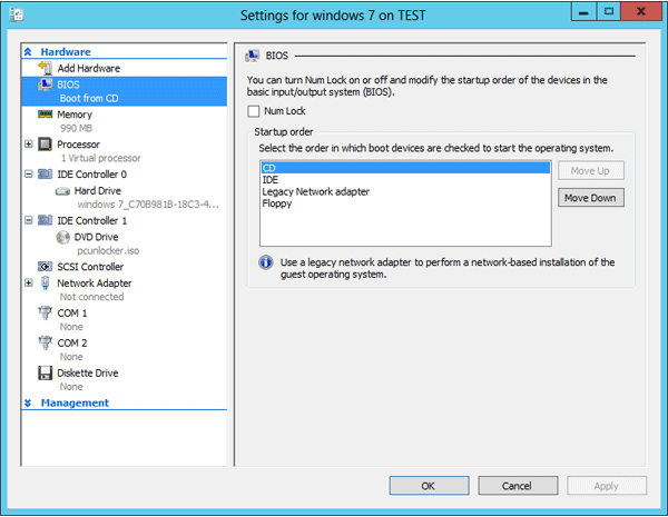 recover windows password on hyper-v