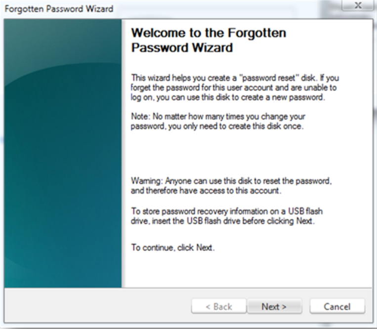 windows 7 password reset usb