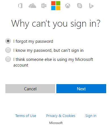 Why can't you sign in