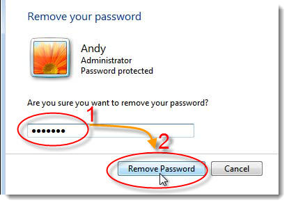 how to remove password from windows 7
