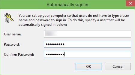 automatic sign in windows 10