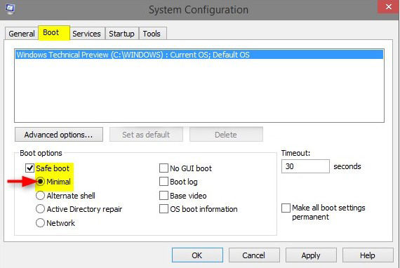 start windows 10 in safe mode from command prompt