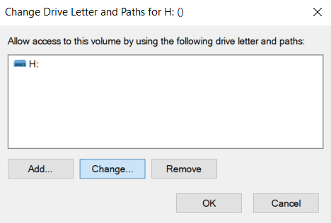 change drive letter