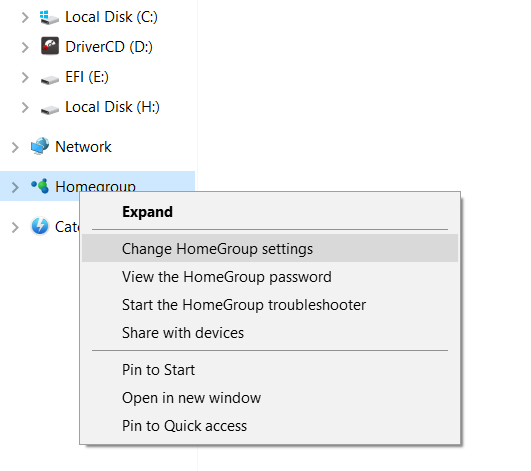 change homegroup settings