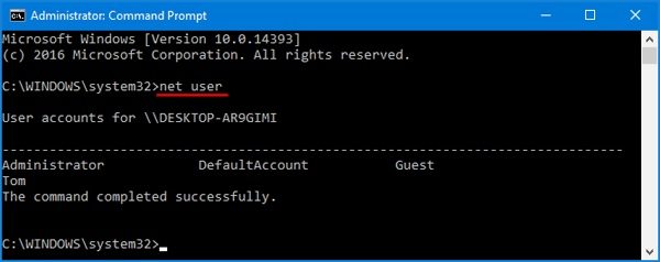 change password using command prompt1