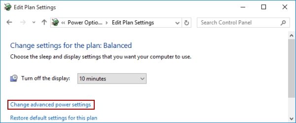 choose to change advanced power settings