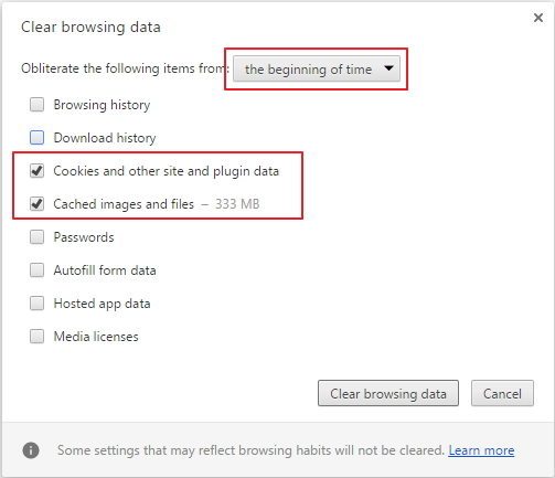 delete cookies and caches in chrome
