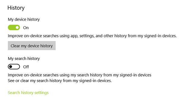 clear device history