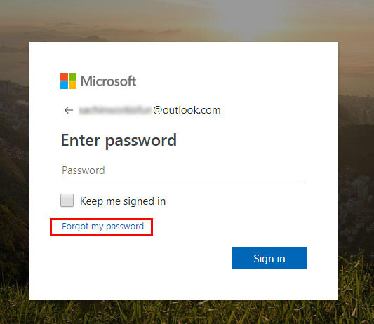 click forgot password