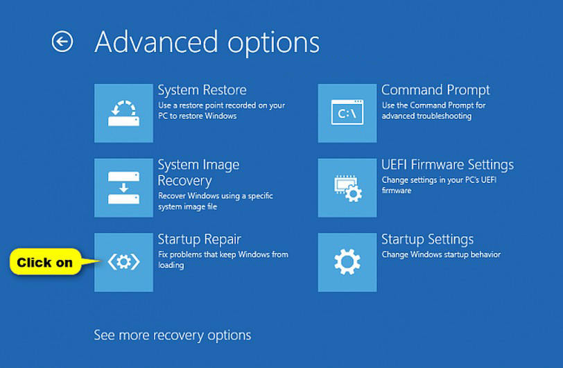 how to run a startup repair on windows 10 computer