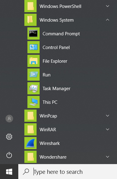 cmd start menu