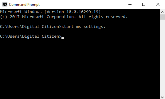 command prompt open settings