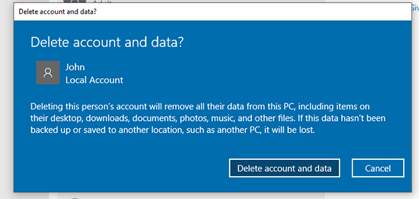 delete account data