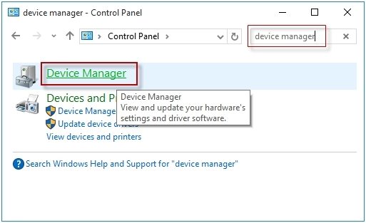 open device manager in windows 10