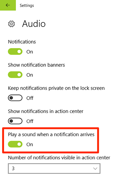 disable notification sound