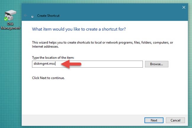diskmgmt shortcut