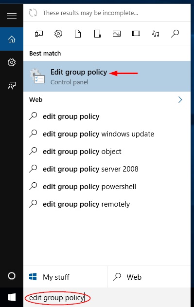 edit group policy