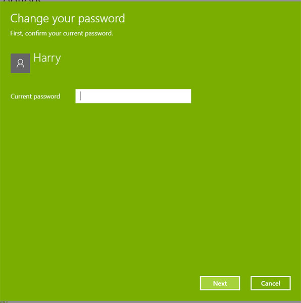 enter current password