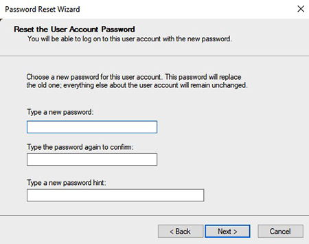 enter new password