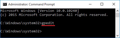 gpedit command prompt