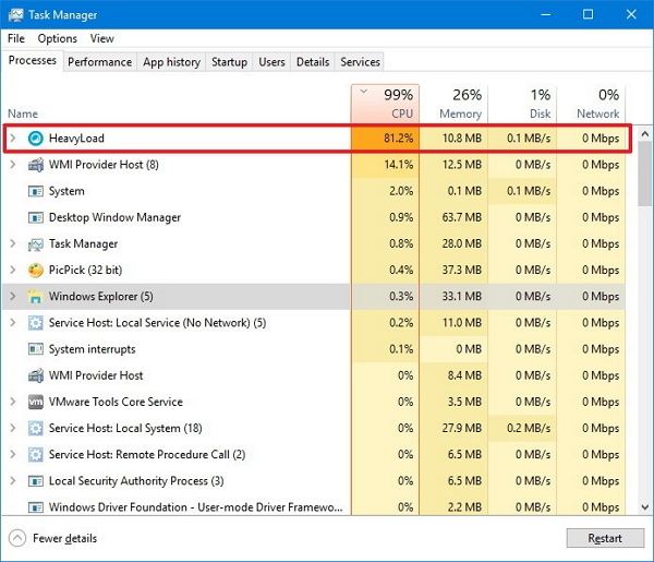 high resource process task manager