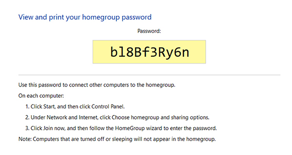 homegroup password