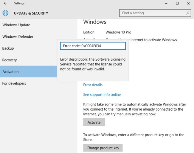 windows 10 activation error code 0xc004f034