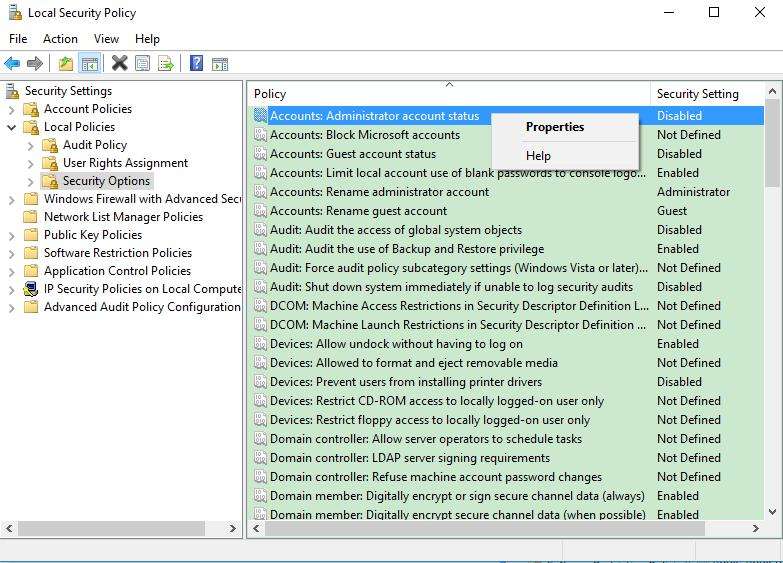  local security policy