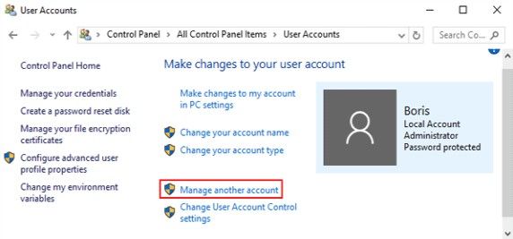 manage another account