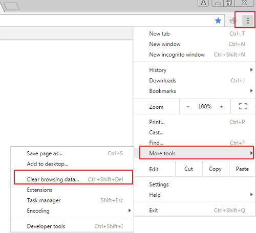 delete cookies and caches in chrome on windows 10