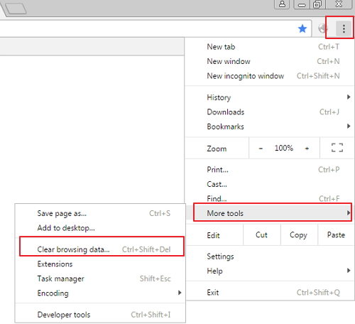 how to clear cache google chrome windows