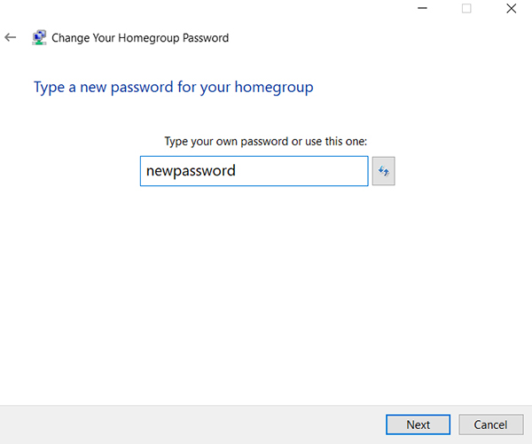 new password